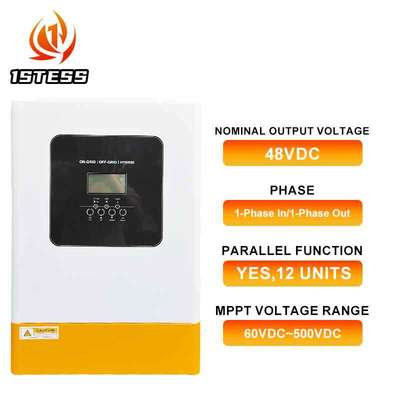 Hybrid Solar Inverter 5.5kW 48V Single Phase Pure Sine Wave Off Grid 5.5KVA 5500W Solar Inverter Parallel 12 Units